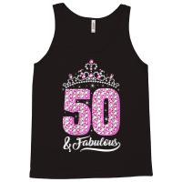 Womens 50 And Fabulous 50th Birthday Diamond Crown Gift Women V Neck T Tank Top | Artistshot