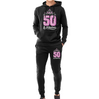 Womens 50 And Fabulous 50th Birthday Diamond Crown Gift Women V Neck T Hoodie & Jogger Set | Artistshot