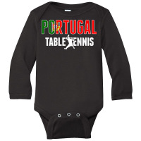 Portugal Table Tennis Fans Jersey Portuguese Flag Ping Pong Long Sleeve Baby Bodysuit | Artistshot