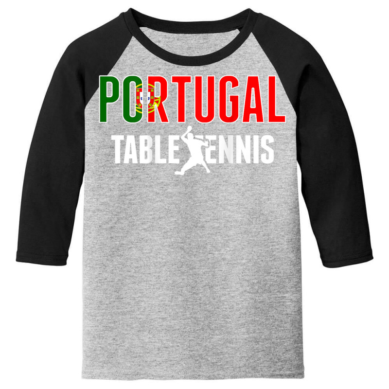 Portugal Table Tennis Fans Jersey Portuguese Flag Ping Pong Youth 3/4 Sleeve by Aquarius | Artistshot