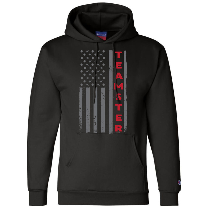 Teamster American Flag Patriotic Truck Driver Us Trucking Pullover Hoo Champion Hoodie by cm-arts | Artistshot