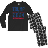 Trump 2024   Save America Again   Pro Trump Men's Long Sleeve Pajama Set | Artistshot