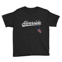 Retro Riverside California Usa Flag T Shirt Youth Tee | Artistshot