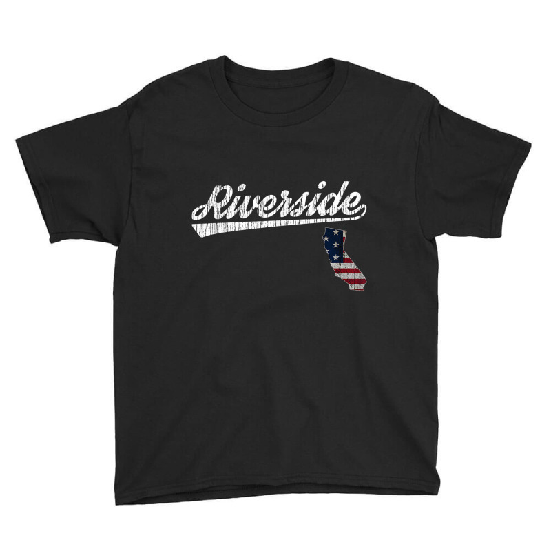 Retro Riverside California Usa Flag T Shirt Youth Tee by cm-arts | Artistshot