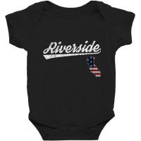 Retro Riverside California Usa Flag T Shirt Baby Bodysuit | Artistshot