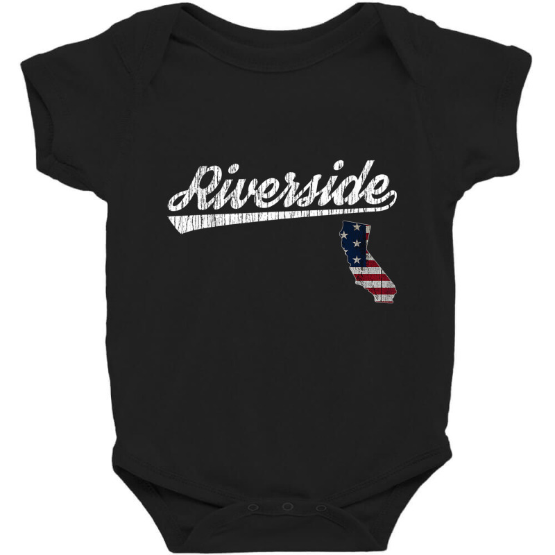 Retro Riverside California Usa Flag T Shirt Baby Bodysuit by cm-arts | Artistshot