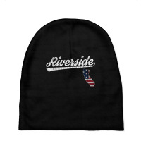 Retro Riverside California Usa Flag T Shirt Baby Beanies | Artistshot