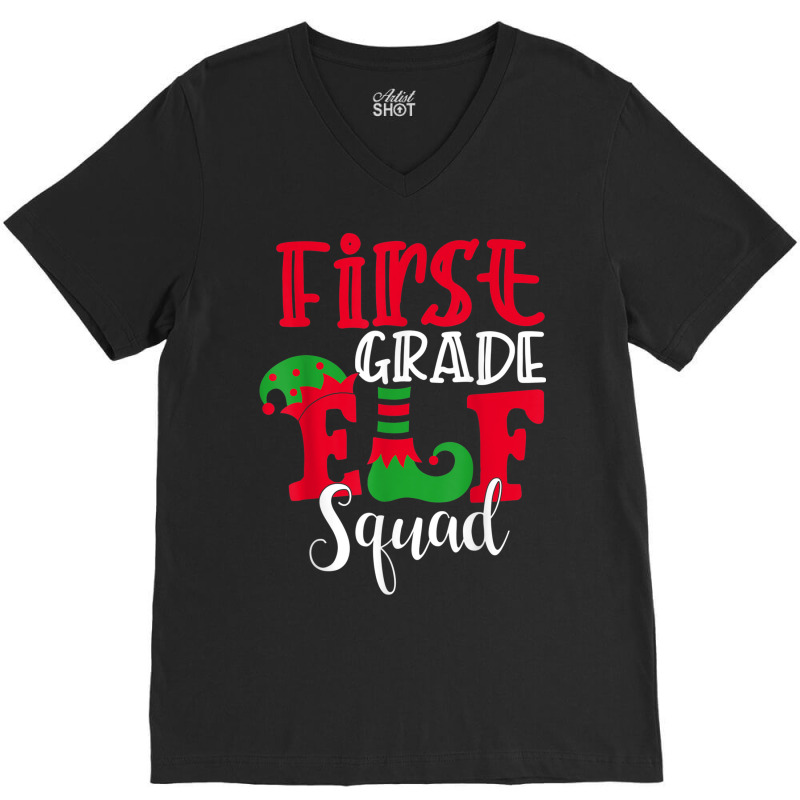 Elf Squad Fifth Grade Christmas Teacher Top Elf Squad Xmas V-neck Tee | Artistshot