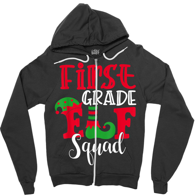 Elf Squad Fifth Grade Christmas Teacher Top Elf Squad Xmas Zipper Hoodie | Artistshot