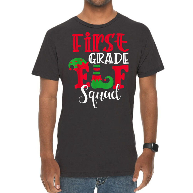 Elf Squad Fifth Grade Christmas Teacher Top Elf Squad Xmas Vintage T-shirt | Artistshot