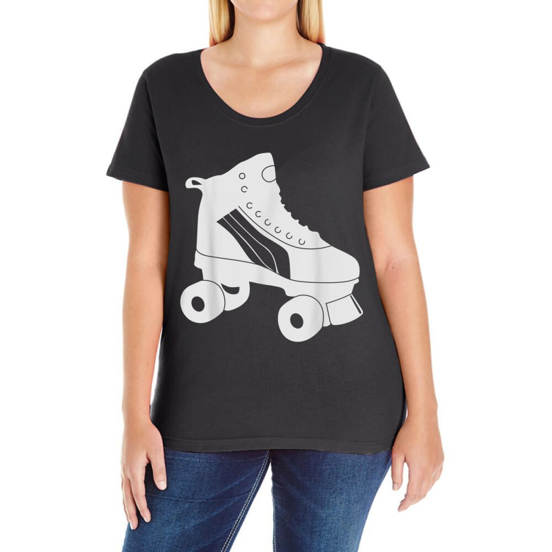 Retro Roller Skate Blank Ladies Curvy T-Shirt by cm-arts | Artistshot