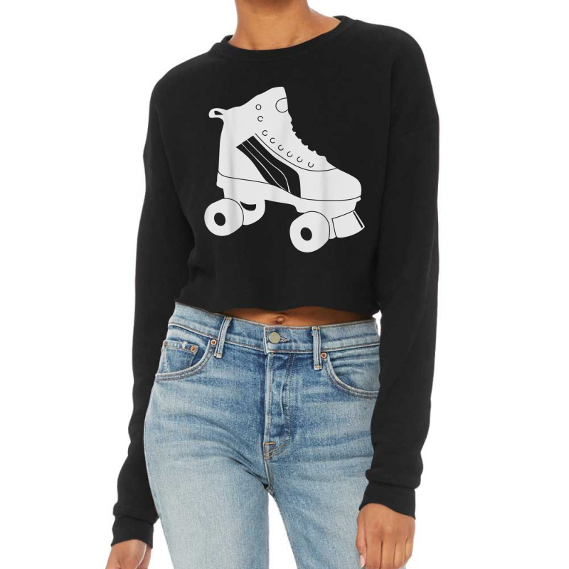 Retro Roller Skate Blank Cropped Sweater by cm-arts | Artistshot