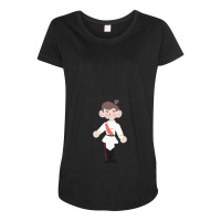 Roman Sanders Cartoon Standing Maternity Scoop Neck T-shirt | Artistshot