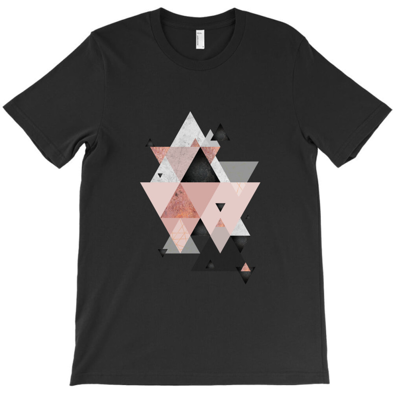 Geometric Compilation In Rose Gold And Blush Pink T-shirt | Artistshot