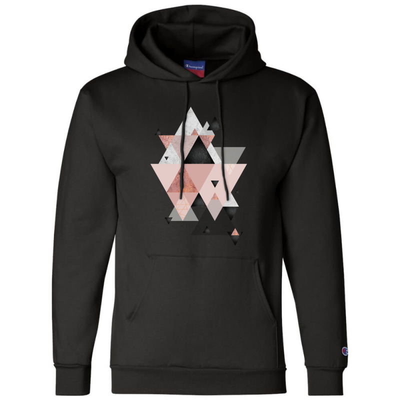 Geometric Compilation In Rose Gold And Blush Pink Champion Hoodie | Artistshot