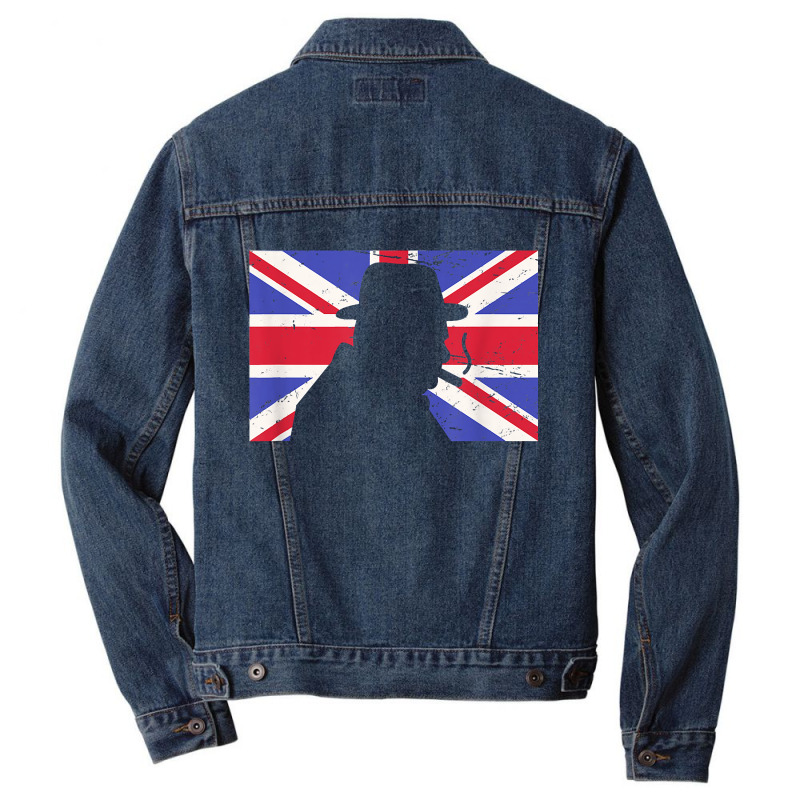 Winston Churchill Wwii Battle Of Britain Uk Flag Men Denim Jacket | Artistshot