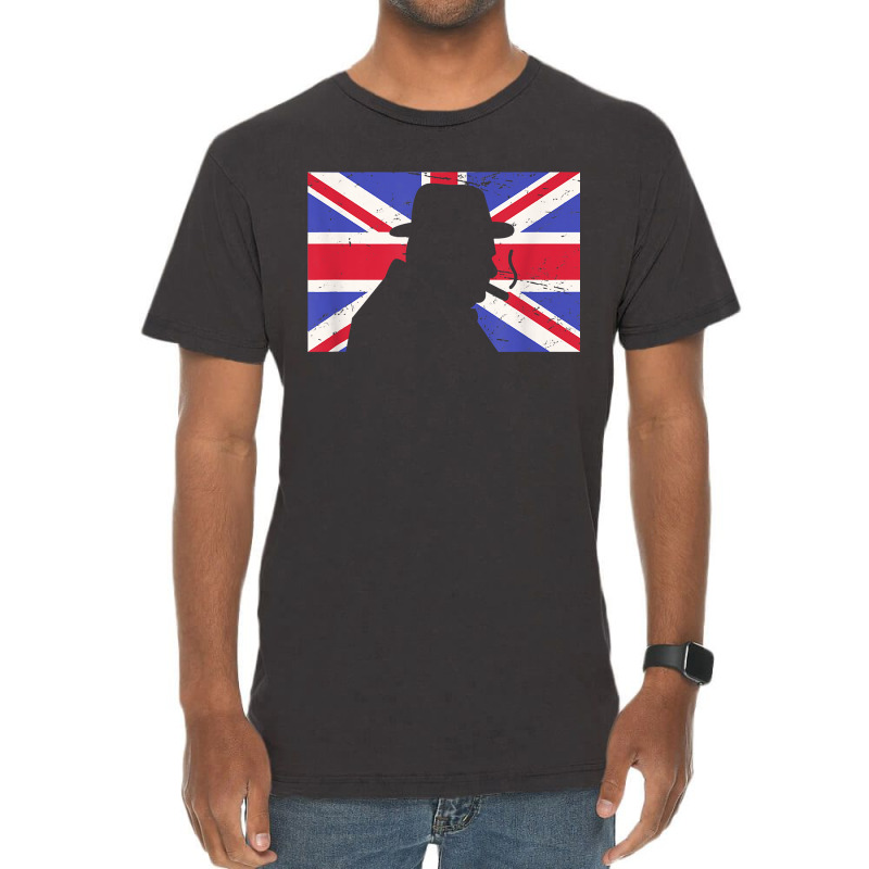 Winston Churchill Wwii Battle Of Britain Uk Flag Vintage T-shirt | Artistshot