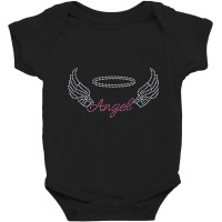 Angel With Wings Bling Rhinestone Diamante Embellished Tank Top Baby Bodysuit | Artistshot