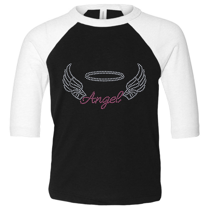 Angel With Wings Bling Rhinestone Diamante Embellished Tank Top Toddler 3/4 Sleeve Tee by cm-arts | Artistshot