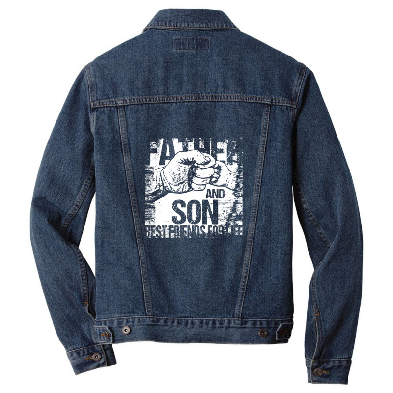 Father And Son Best Friends For Life Fist Bump Men Denim Jacket | Artistshot