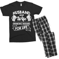 Best Husband And Wife Couple Drinking Buddies Life Men's T-shirt Pajama Set | Artistshot