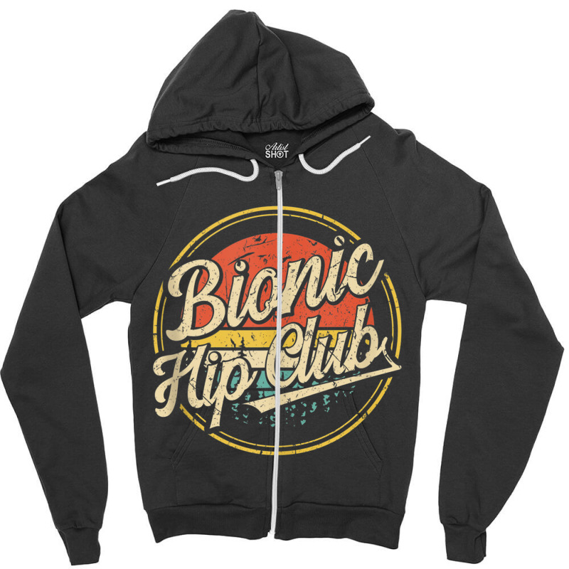 Bionic Hip Club, Funny Retro Injury Hip Surgery Recovery Tank Top Zipper Hoodie by cm-arts | Artistshot