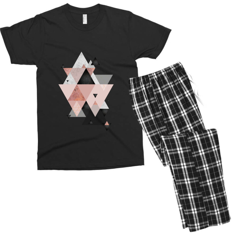 Geometric Compilation In Rose Gold And Blush Pink Men's T-shirt Pajama Set | Artistshot