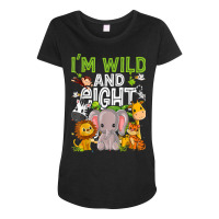 I'm Wild And Eight Zoo Birthday Family Safari Jungle Party Maternity Scoop Neck T-shirt | Artistshot