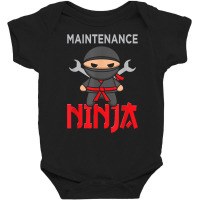 Maintenance Ninja Hvac Technician School Custodian Engineer T Shirt Baby Bodysuit | Artistshot