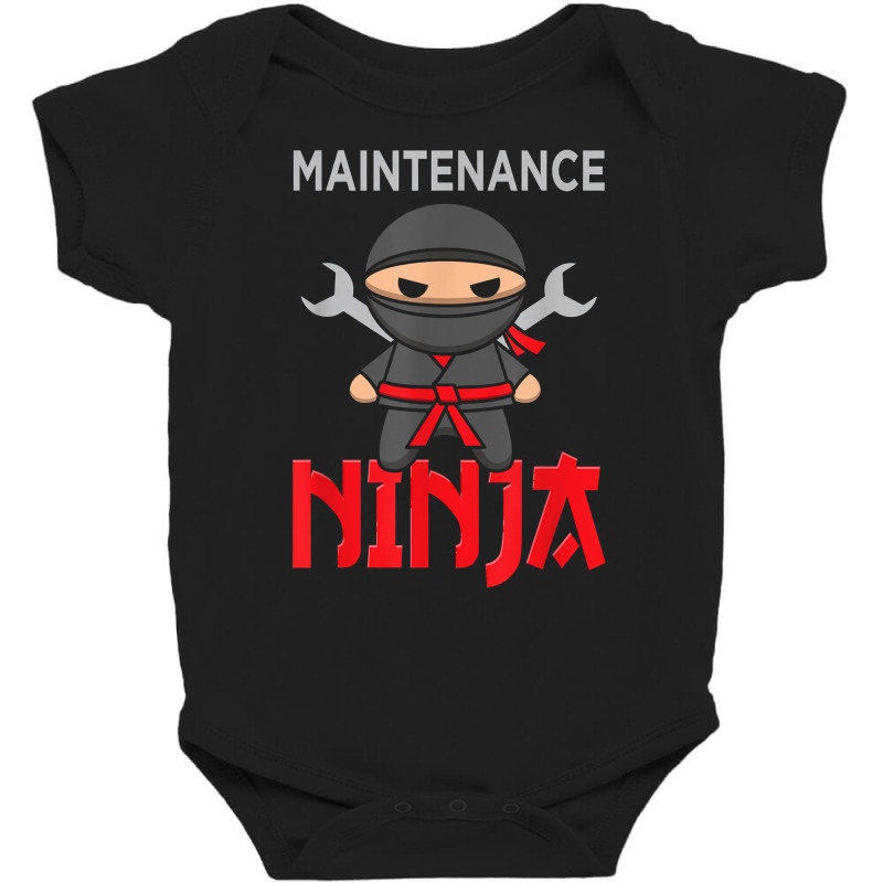 Maintenance Ninja Hvac Technician School Custodian Engineer T Shirt Baby Bodysuit by puetzee | Artistshot