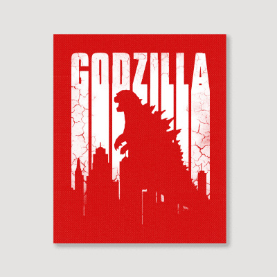 Godzilla  Vintage Portrait Canvas Print Designed By Allison Serenity