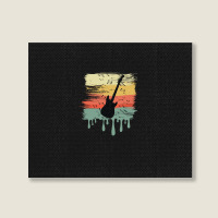 Bass Guitar Vintage Dripping Landscape Canvas Print | Artistshot