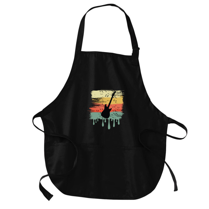 Bass Guitar Vintage Dripping Medium-length Apron | Artistshot