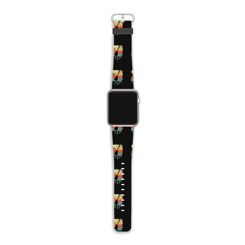 Bass Guitar Vintage Dripping Apple Watch Band | Artistshot