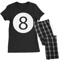 Black Billiard 8 Eight Ball Lazy Halloween Costume Funny Premium Women's Pajamas Set | Artistshot