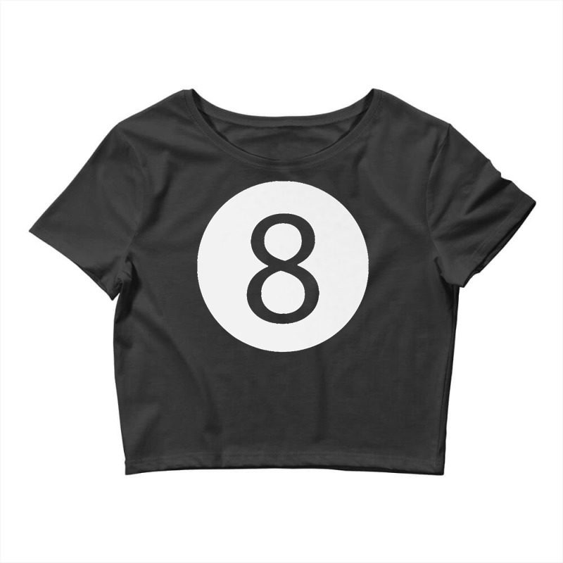 Black Billiard 8 Eight Ball Lazy Halloween Costume Funny Premium Crop Top by RogerKyleFox | Artistshot