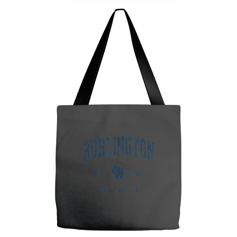 Burlington Wisconsin Wi Vintage Athletic Navy Sports Design Tote Bags | Artistshot