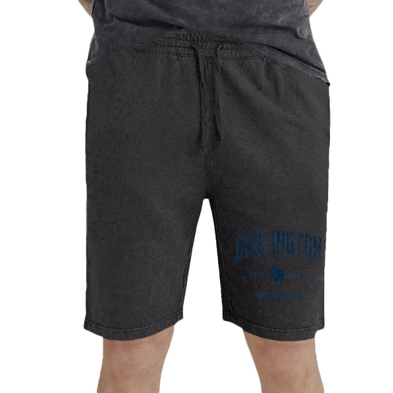 Burlington Wisconsin Wi Vintage Athletic Navy Sports Design Vintage Short | Artistshot