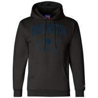 Burlington Wisconsin Wi Vintage Athletic Navy Sports Design Champion Hoodie | Artistshot