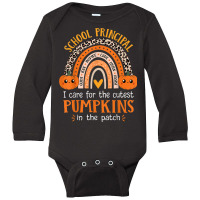 School Principal Rainbow Leopard Halloween Cutest Pumpkins Long Sleeve Baby Bodysuit | Artistshot