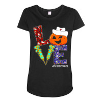 Love Radiology Nurse Life Nurse Halloween Scary Pumpkin Maternity Scoop Neck T-shirt | Artistshot