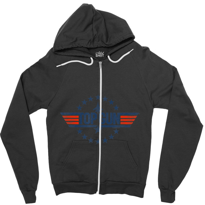 Top Gun Star Zipper Hoodie | Artistshot