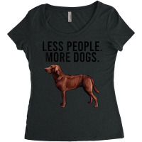 Less People More Dogs Chesapeake Bay Retriever Introvert Fun Women's Triblend Scoop T-shirt | Artistshot