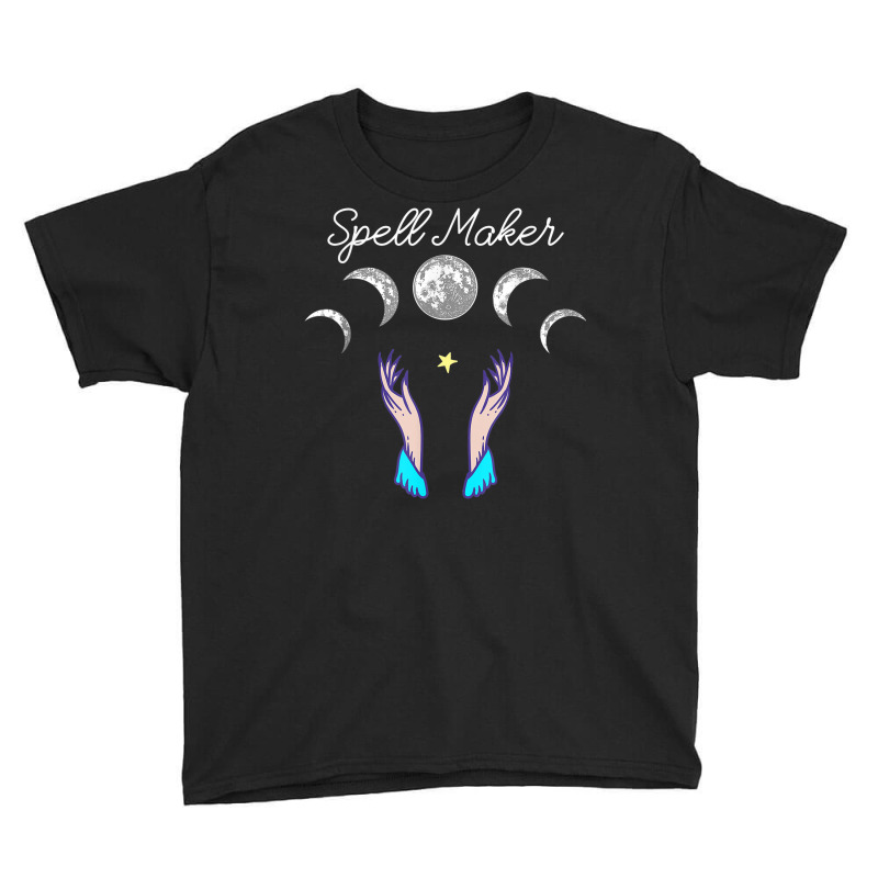 Spell Maker Pagan Witch Moon Phases Halloween Youth Tee by Color | Artistshot