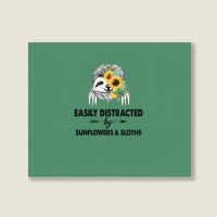 Easily Distracted By Sunflowers And Sloths Landscape Canvas Print | Artistshot