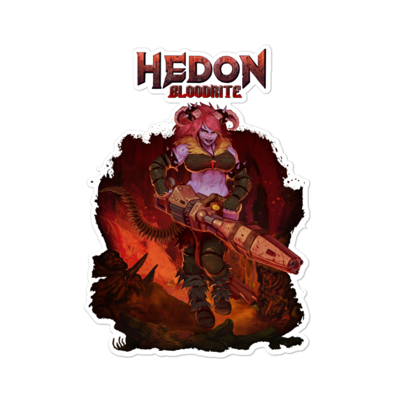 Hedon Bloodrite Cover Art (clothing Splash) Sticker | Artistshot