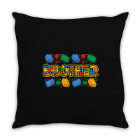 Brother Brick Builder Boy Master Builder Blocks Building Throw Pillow | Artistshot