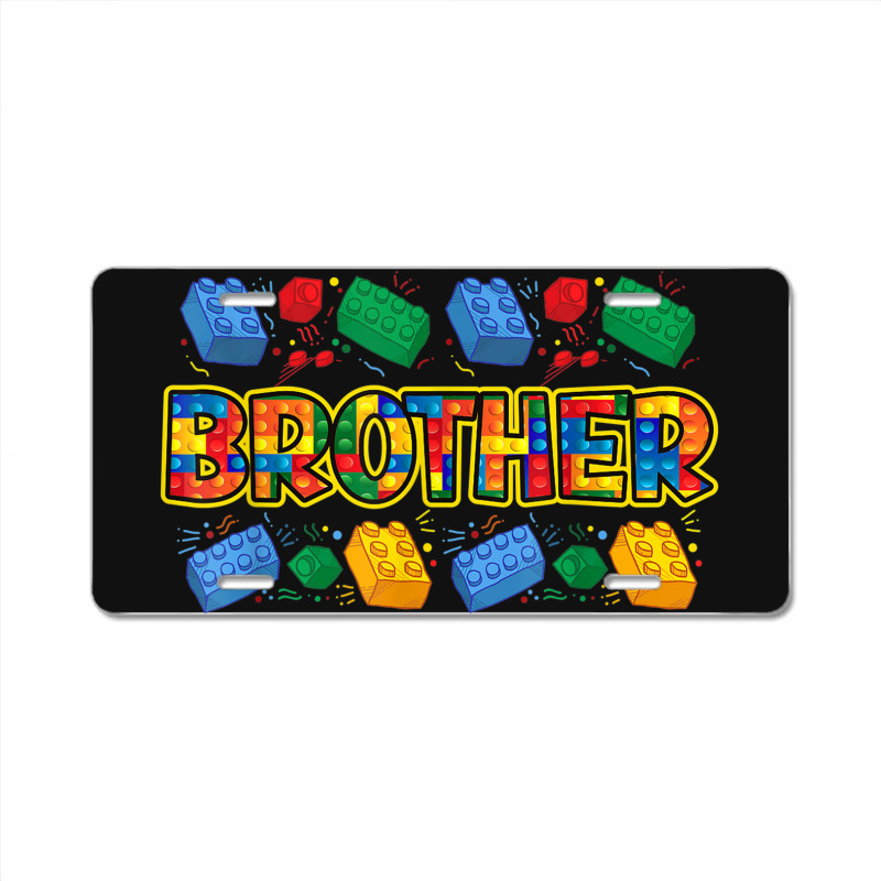 Brother Brick Builder Boy Master Builder Blocks Building License Plate | Artistshot