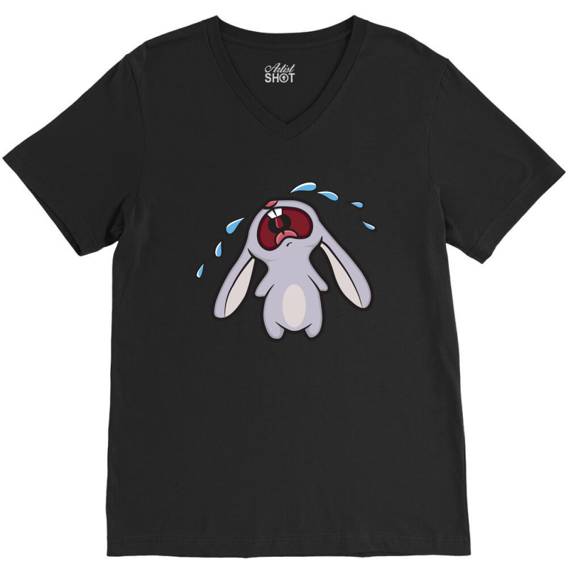 Sad Crying Bunny Rabbit V-neck Tee | Artistshot