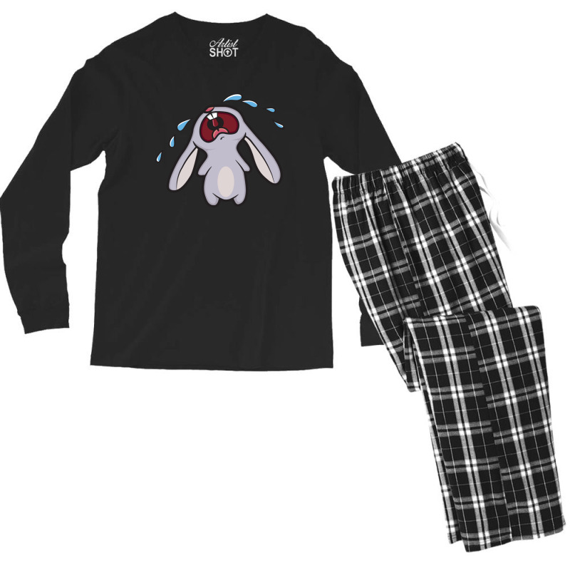 Sad Crying Bunny Rabbit Men's Long Sleeve Pajama Set | Artistshot